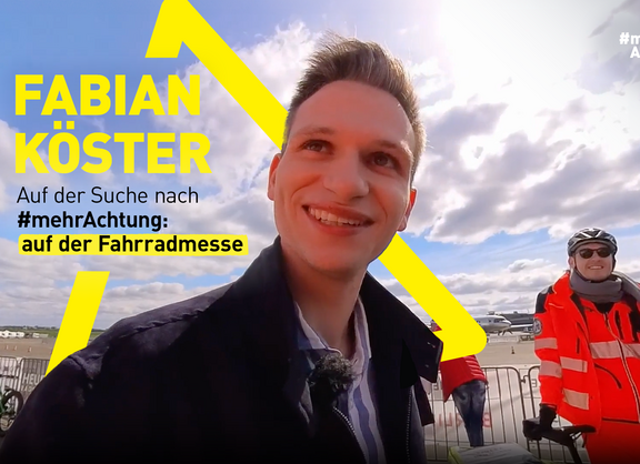 Fabian Köster auf der Suche nach #mehrAchtung im Straßenverkehr.