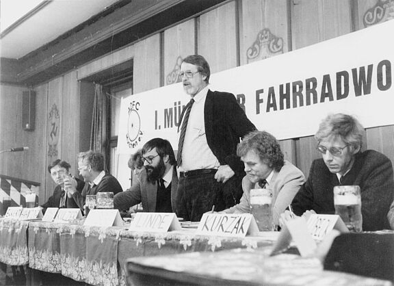 ADFC-Gründer Jan Tebbe auf der ersten Münchener Fahrradwoche