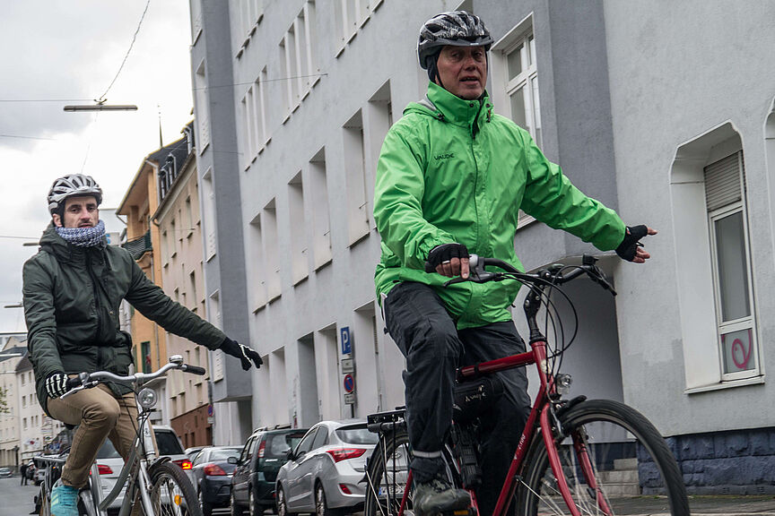 Radfahrschule Verkehrstraing mit Geflüchteten