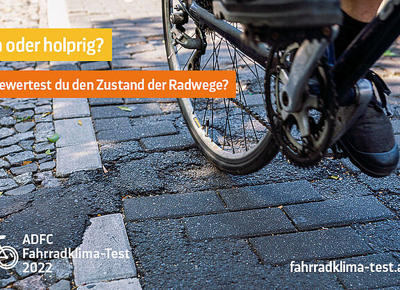 ADFC-Fahrradklima-Test 2022: Sharepic Wegequalität