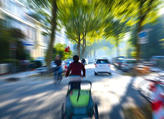 In der Bremer Fahrradstraße Humboldtstraße wurde ein Verkehrsversuch gestartet.