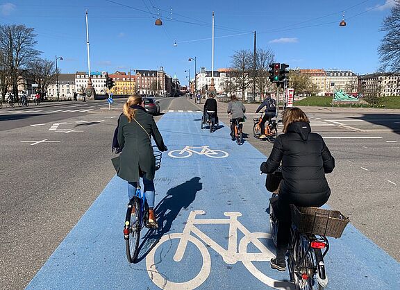 Befahrener Radweg in Kopenhagen