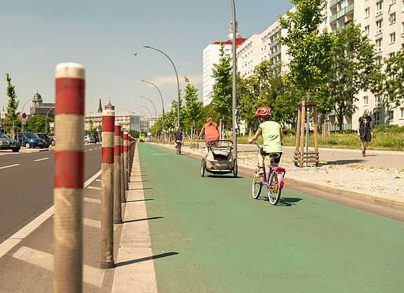 Geschützter Radweg in Berlin