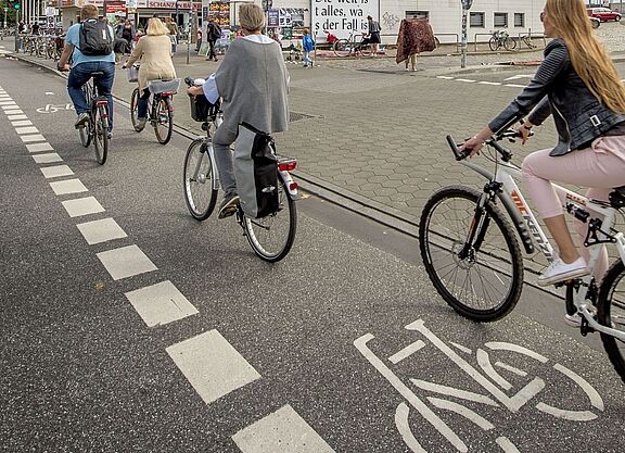 Radfahrstreifen in Hamburg