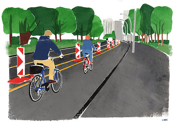 Gradik Pop-up-Radweg in Berlin