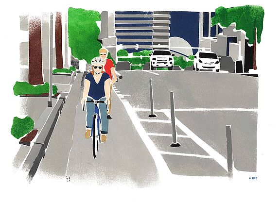 Schnell gebaute, geschützte Radwege in den USA 