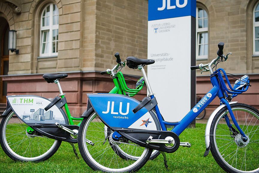 Leihräder können an einer der 14 Leihradstationen in Gießen ausgeliehen und abgegeben werden Leihräder